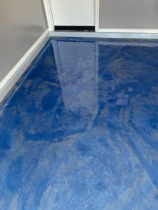 metallic blue floor epoxy